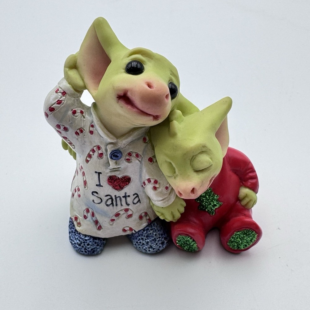 Pocket Dragons LISTENING FOR SANTA Rare Real Musgrave Whimsical World 2003